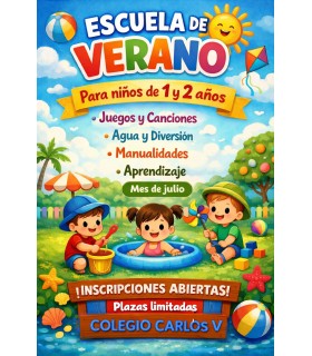 ESCUELA DE VERANO  GUARDERIA MES DE JULIO ( 1 Y 2 AÑOS)